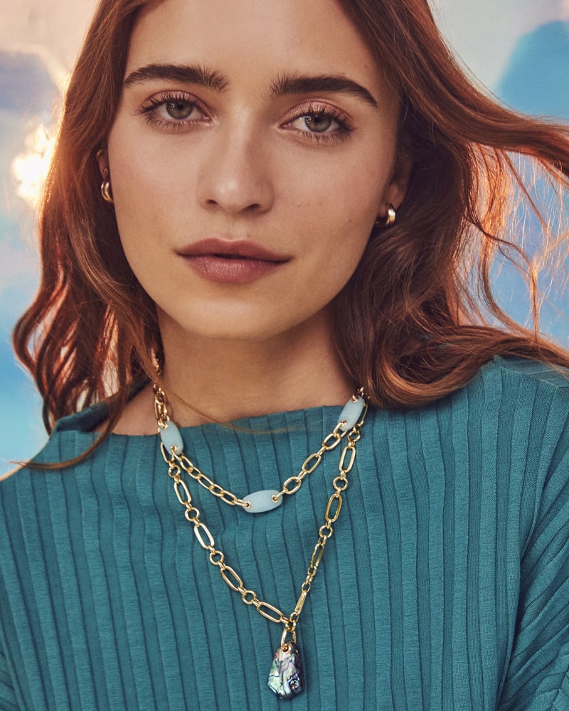 Ashlyn Gold Mixed Chain Necklace in Teal Amazonite image number 1